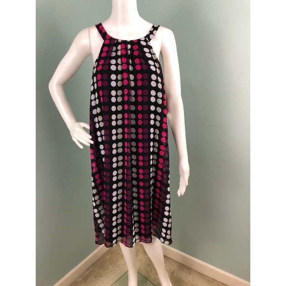 NWT Womens CeCe by Cynthia Steffe Black Dot Steam Halter Shift Dress Sz 14 - Picture 4 of 10
